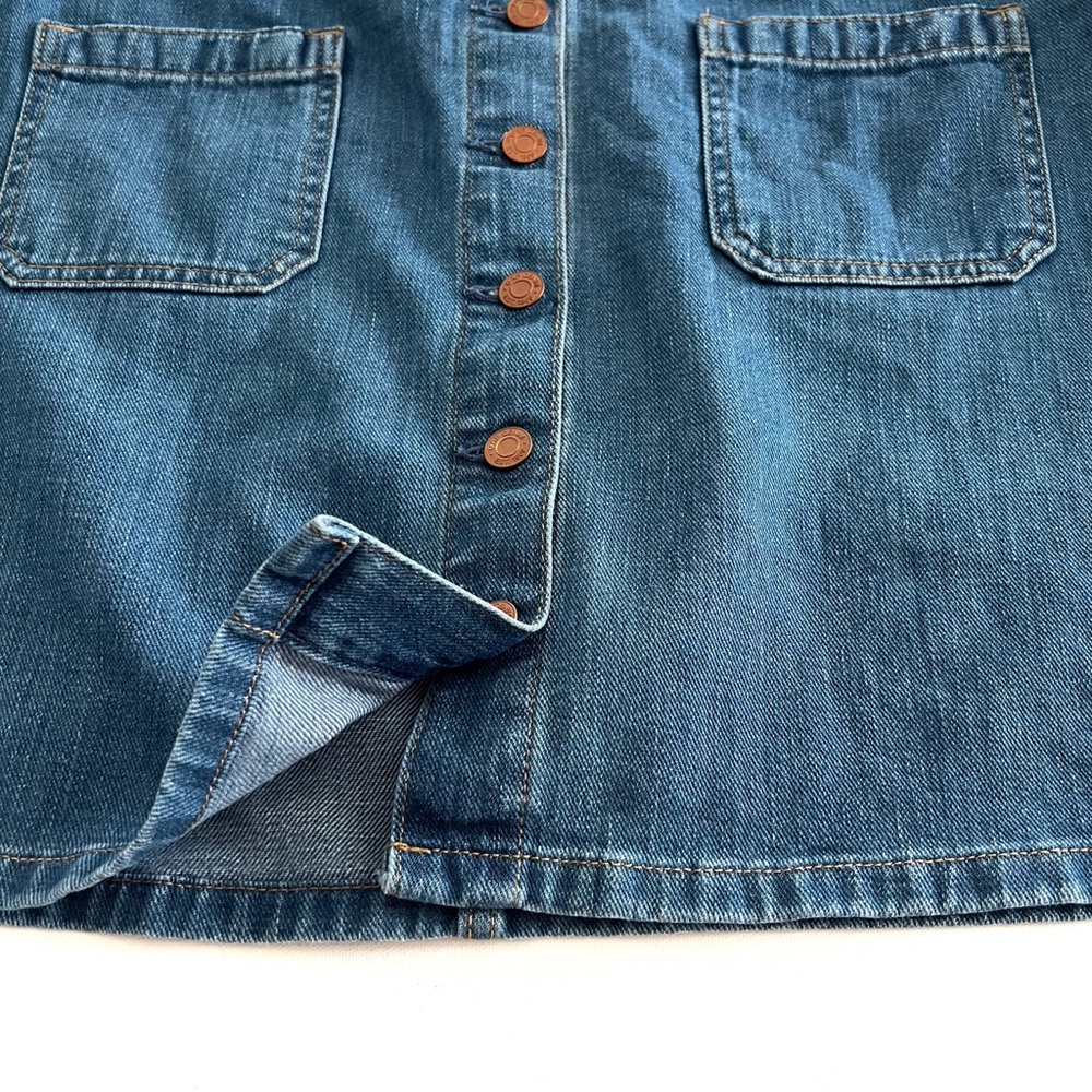 Gap Denim Patch Pocket Button Front Mini Skirt Si… - image 3